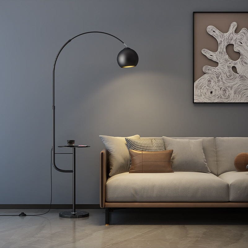 Aurelia Arc Floor Lamp Gold and White with Arch Style