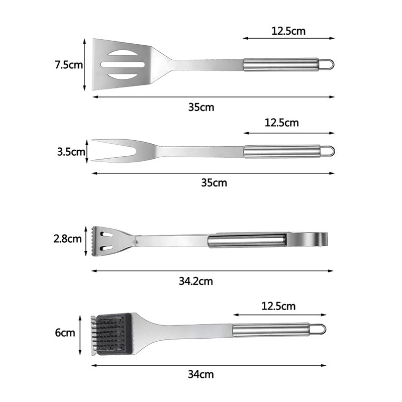 BlazeChef Elite Grillbesteck-Set aus Edelstahl — langlebige Grillutensilien