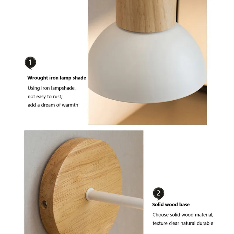 Ornwood Nordic Wooden Bird Wall Lamp With Adjustable LED Arm