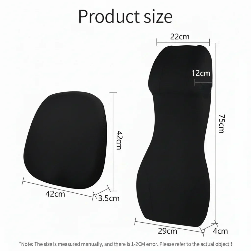 DriveEase Integrated Car Neck and Lumbar Support Cushion — Memory Foam Core
