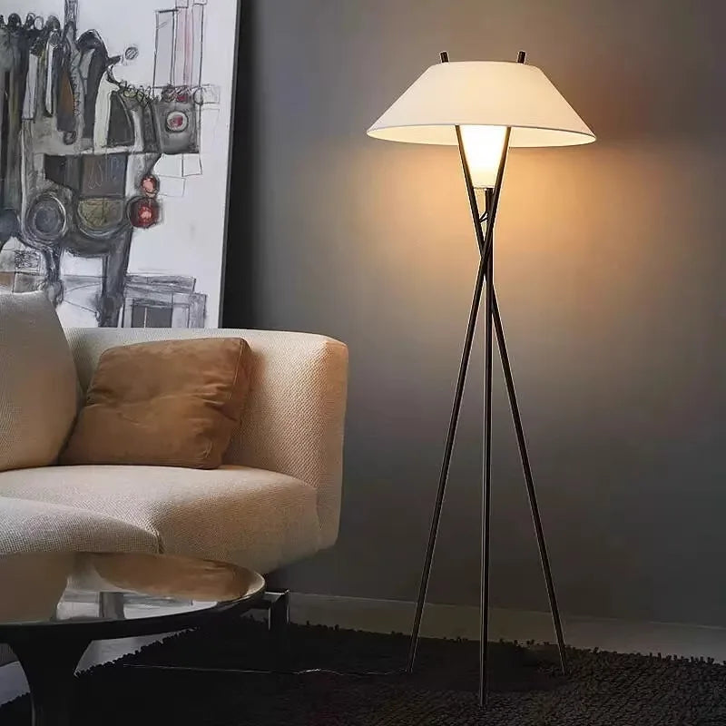 Aeris | Floor Lamp With Tripod Stand And Fabric Shade