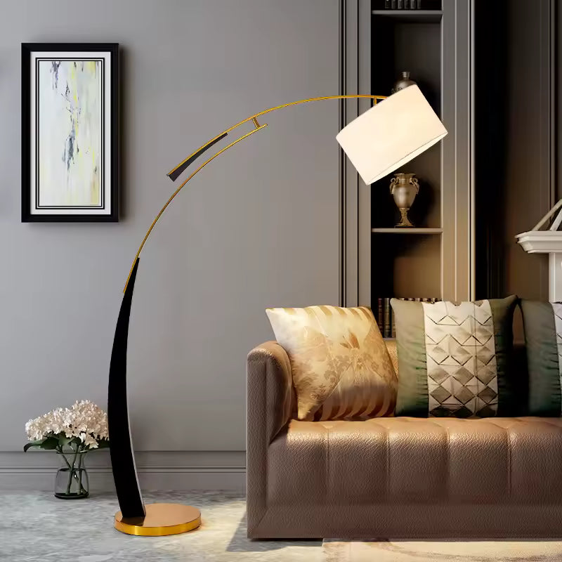 Novara Nordic Floor Lamp With Fabric Shade And LED