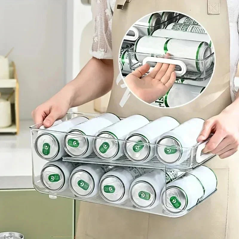 Dispensador de latas de dois níveis FrostKeeper — suporte de bebidas alimentado por gravidade