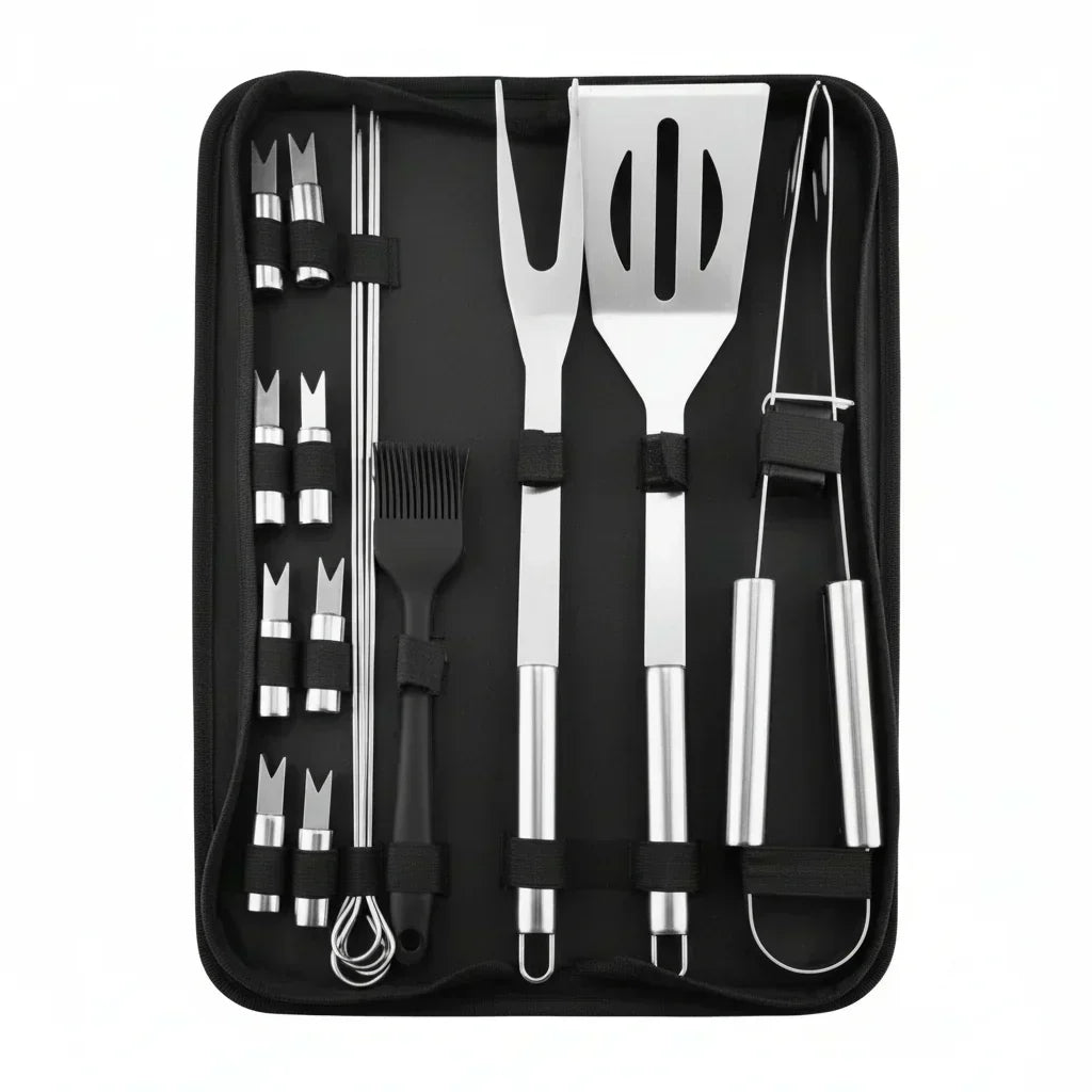 BlazeChef Elite Grillbesteck-Set aus Edelstahl — langlebige Grillutensilien