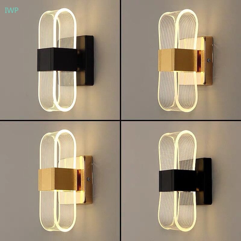 Luxury Acrylic LED Wall Lamp With Aluminum and Iron Accents