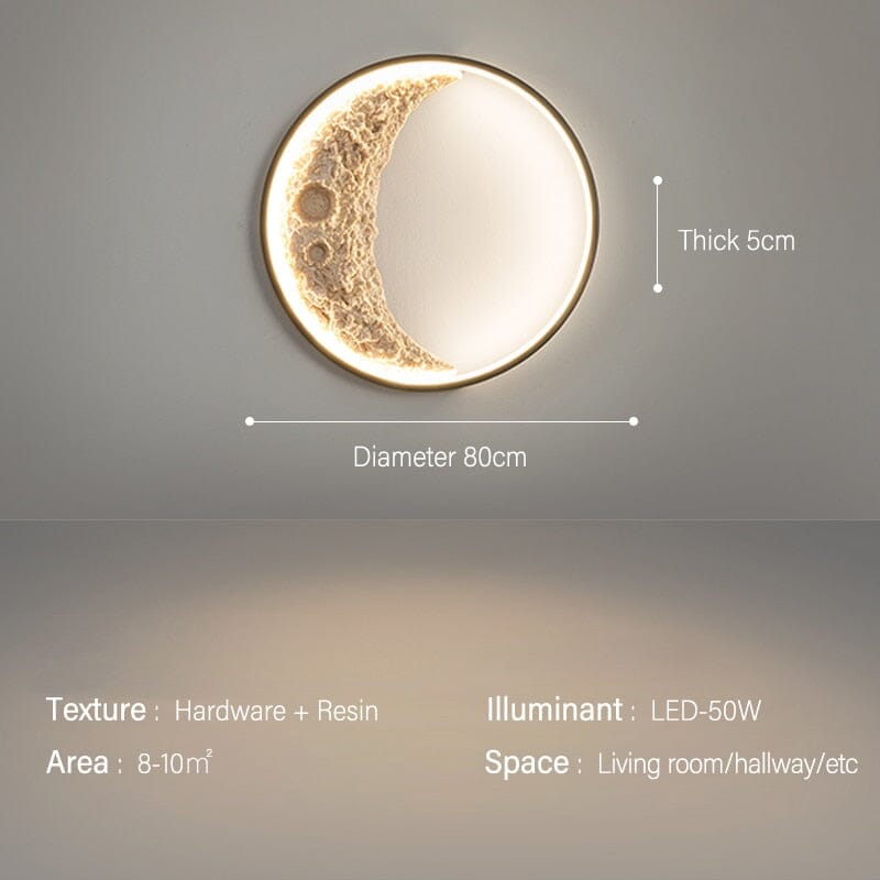 Lunar Ring Wall Lamp Minimal Circular Moon Light Glow