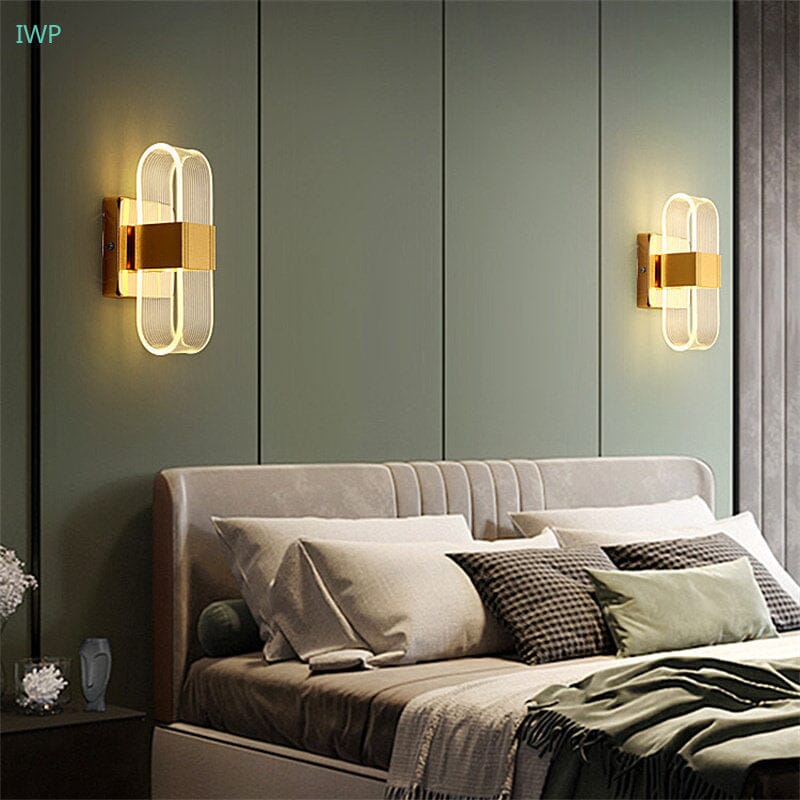 Luxury Acrylic LED Wall Lamp With Aluminum and Iron Accents
