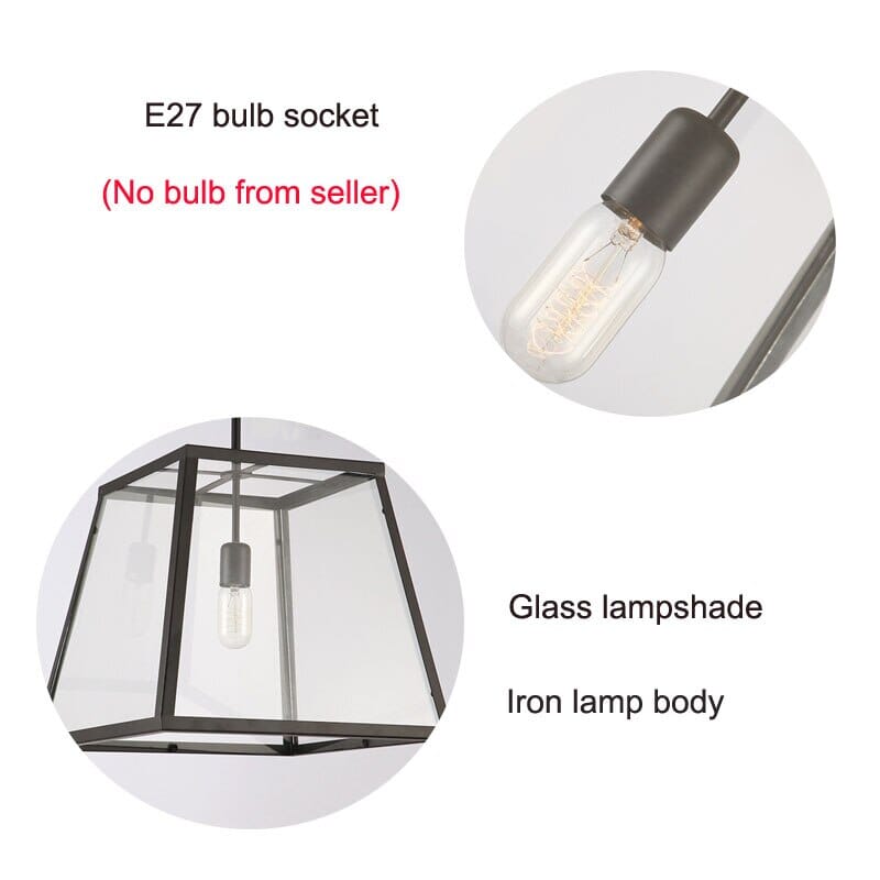 AeroLoft Glass Pendant Lights With Rust-Proof Iron Body