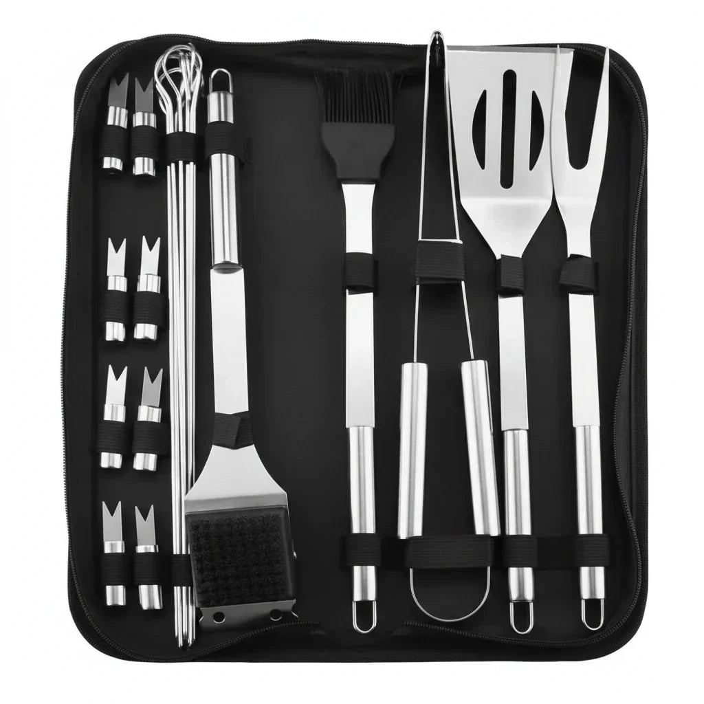 BlazeChef Elite Grillbesteck-Set aus Edelstahl — langlebige Grillutensilien