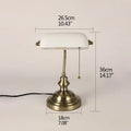 Solara Banker Desk Lamp in Vintage Green Shade for Desk