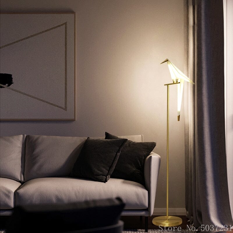 Avelon Birdlight Floor Lamp With Elegant Acrylic Shade