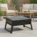 TrailBlaze-kulgrill i rustfrit stål — kompakt sammenklappeligt design