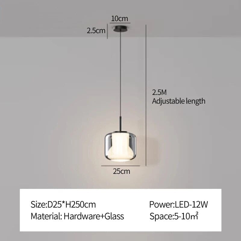 Aurelia Copper Glass LED Deluxe Pendant Light Fixture