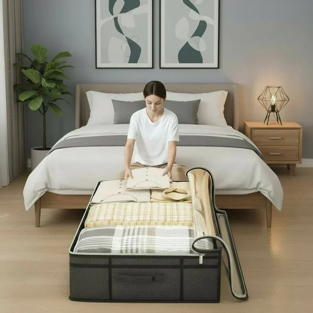 SpaceNest Large Capacity Underbed Storage Bag — Foldable Design