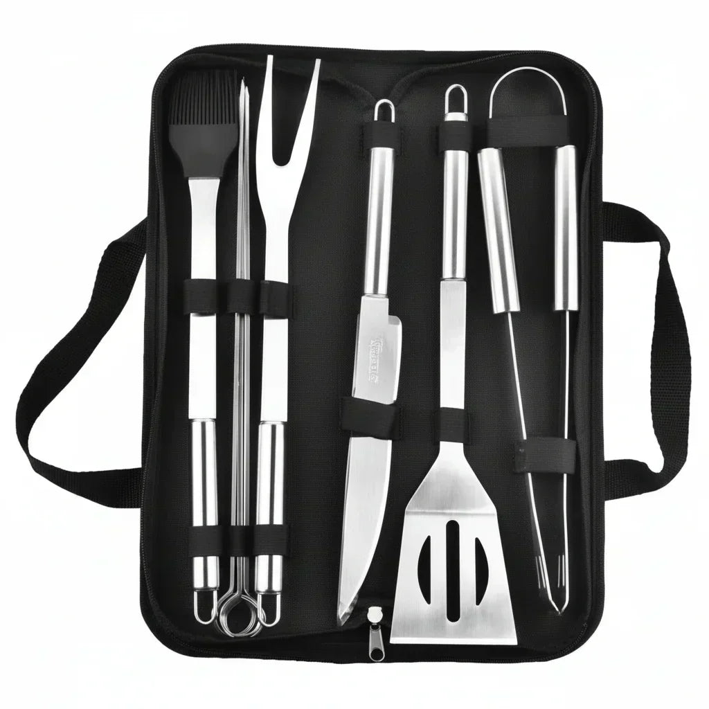 BlazeChef Elite Grillbesteck-Set aus Edelstahl — langlebige Grillutensilien