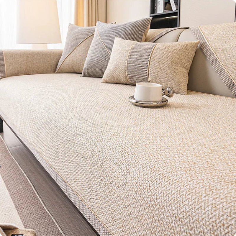 TerraWeave Non-Slip Cotton Linen Sofa Cover