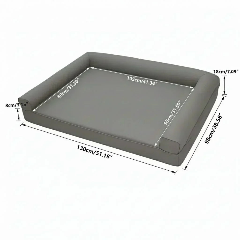 HavenPaw orthopädisches Hundesofa — Mikrofaserleder, wasserdichtes Design mit Randpolsterung