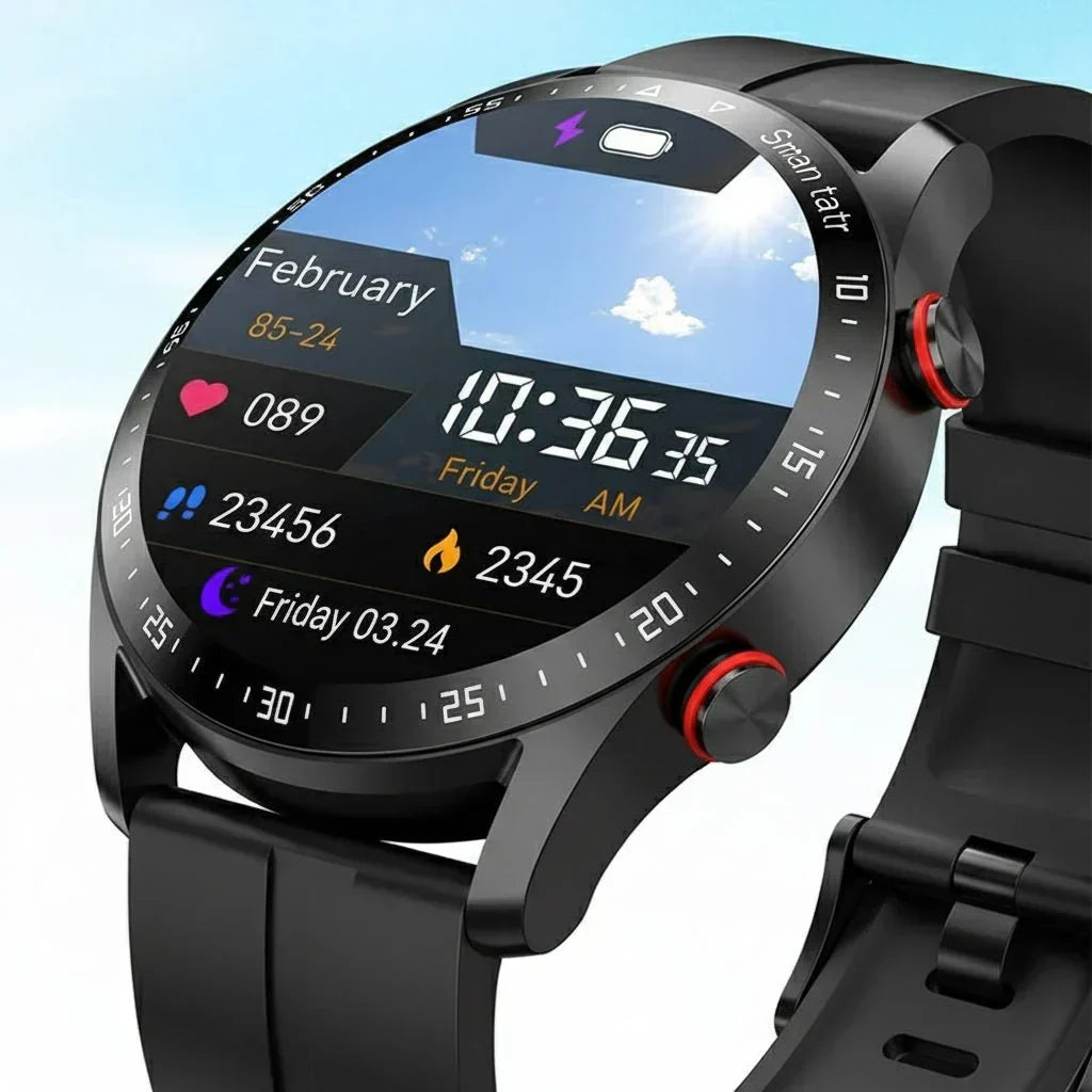 PulseNova Premium Men's Smartwatch — ECG Monitor, PPG Sensor, Call Function