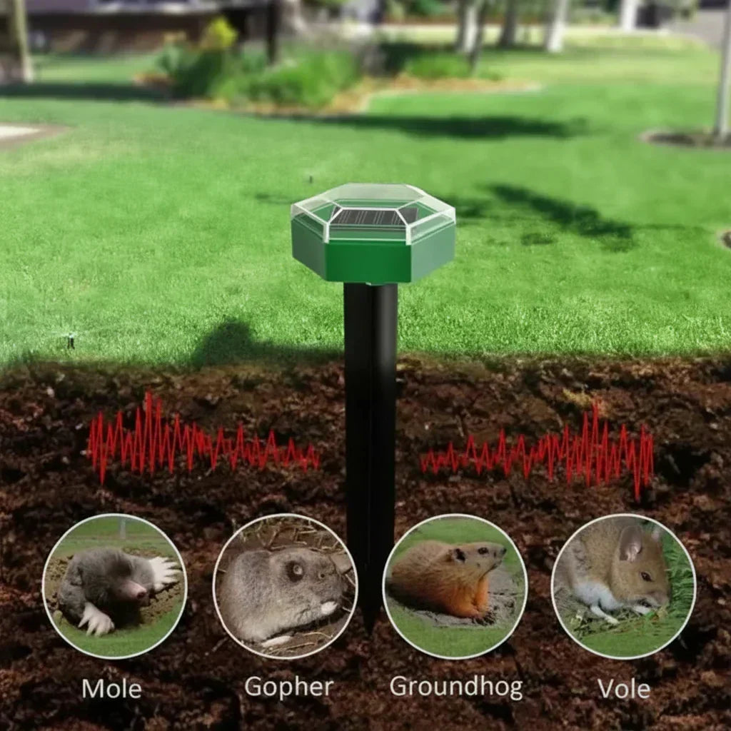 SonicGuard Ultrasonic Animal Repeller — 25 kHz Wave, Blue Flash Lamp