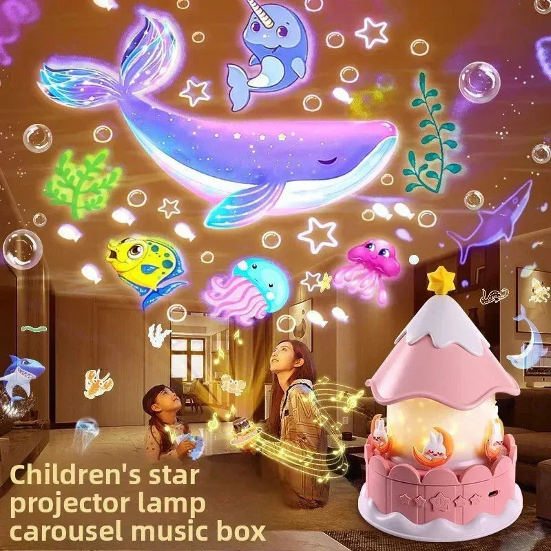 Luminara Musikalischer Sternenprojektor — 12 zauberhafte Themen, audiogesteuerte Projektionen