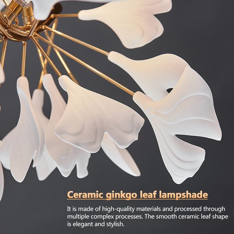 Aurelia Porcelain Leaves Pendant Light Adjustable Length