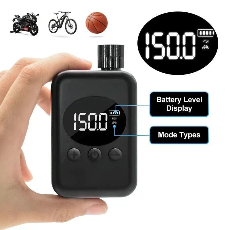 TrailPulse Pro 150 PSI Mini Bike Pump — Compact, Portable Tire Inflator