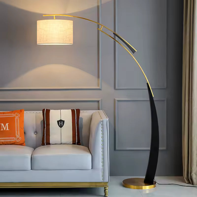 Novara Nordic Floor Lamp With Fabric Shade And LED