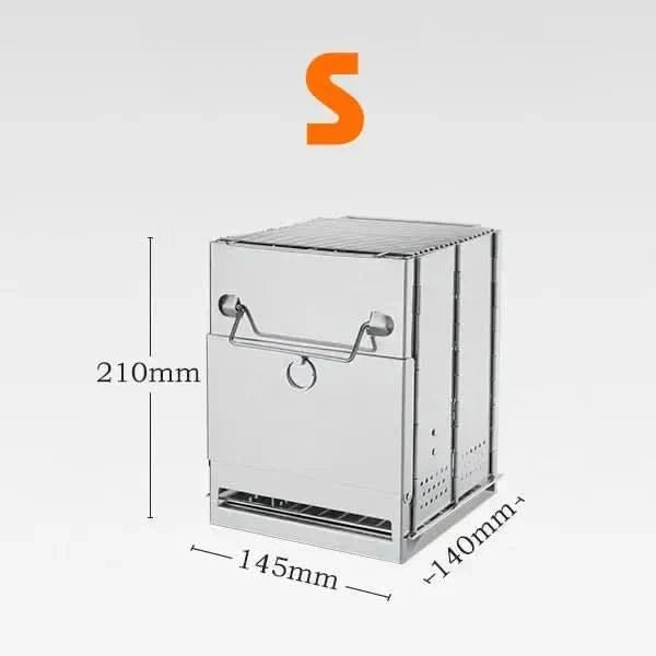 TrailNova Portable Stainless Steel Camping Stove — Foldable Gas-Free Campfire Burner