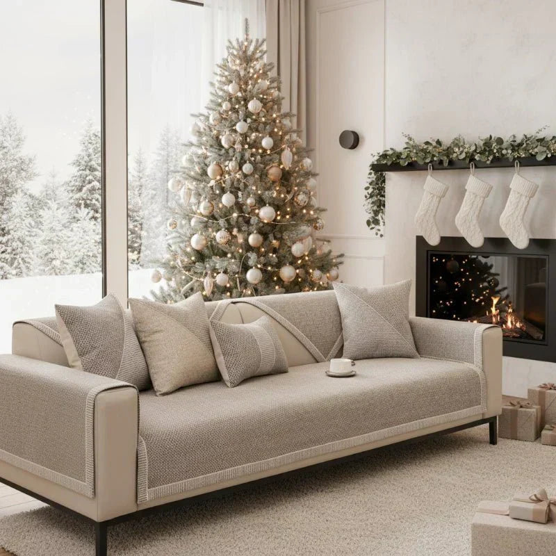 TerraWeave Non-Slip Cotton Linen Sofa Cover