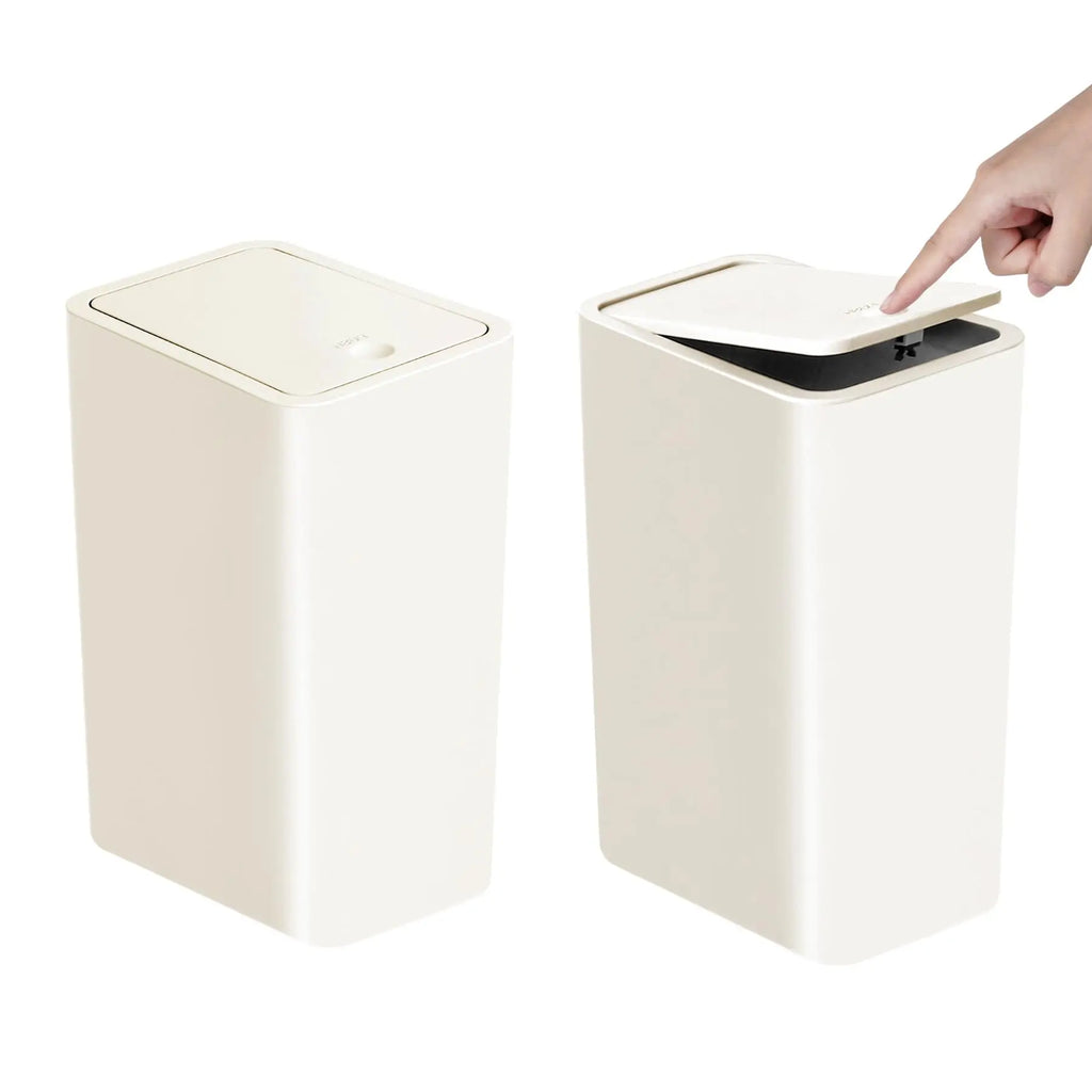 SmartClean 10L Bathroom Trash Can — Hygienic Push Lid