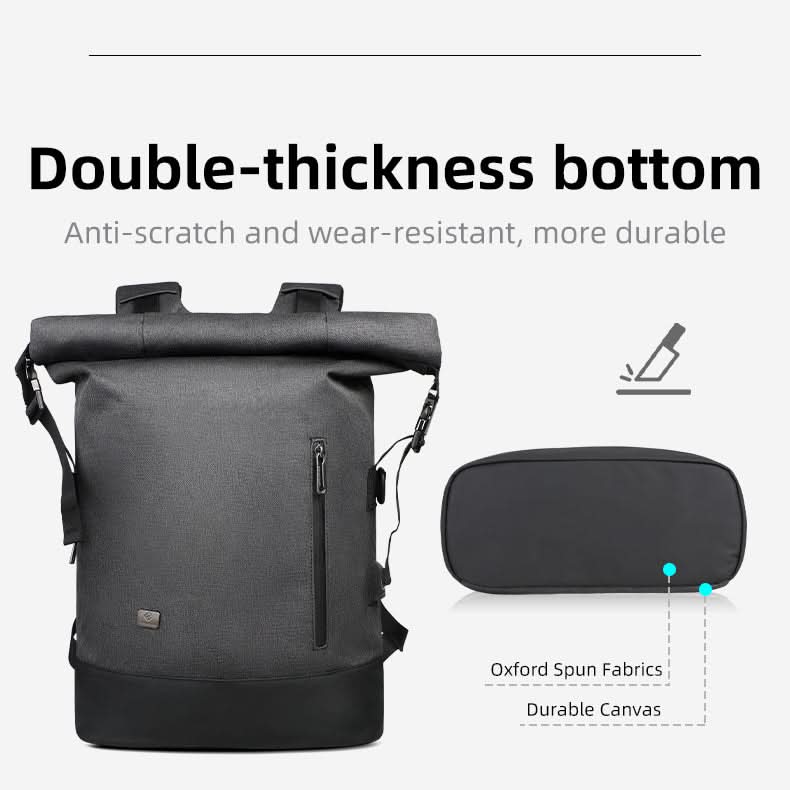 CityTrail Rolltop Backpack — 20 to 35 L Capacity, USB Port