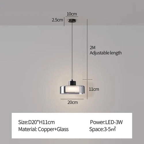 Aurelia Copper Glass LED Deluxe Pendant Light Fixture
