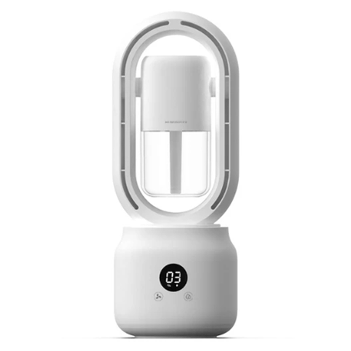 BreezeMist Bladeless Portable Fan & Humidifier — Integrated Night Light Unit