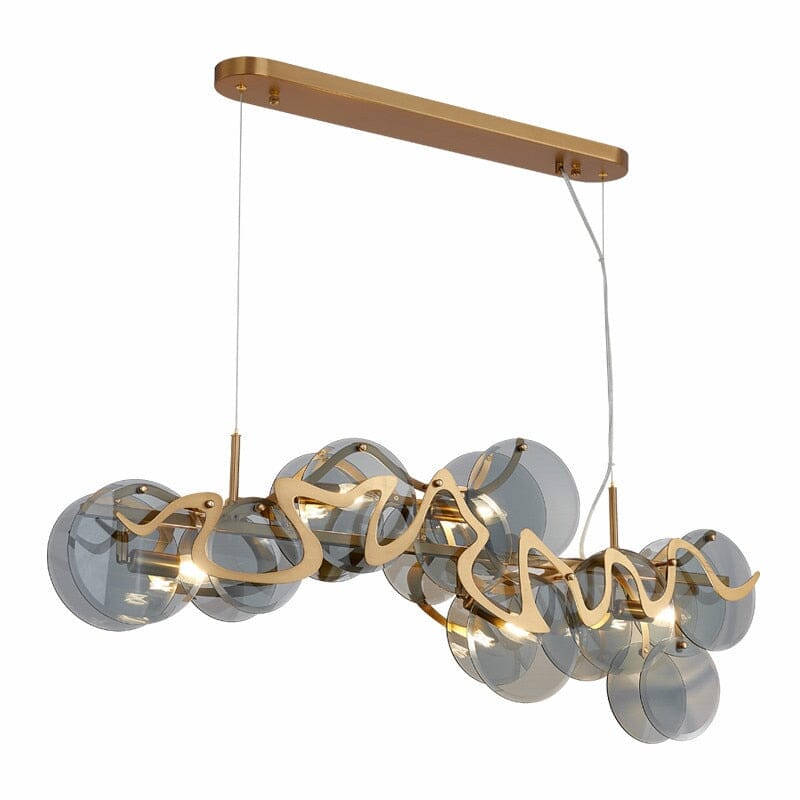 Cirrus Cloud Pendant Light with Gold Glass Lampshade