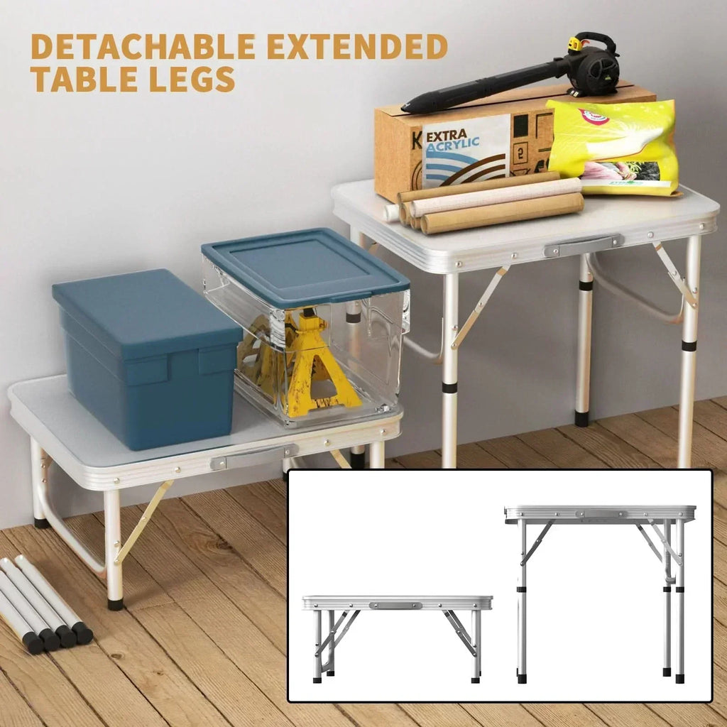 Table de camping pliante TrailPeak — Hauteur réglable sur deux niveaux, structure portable et pliable