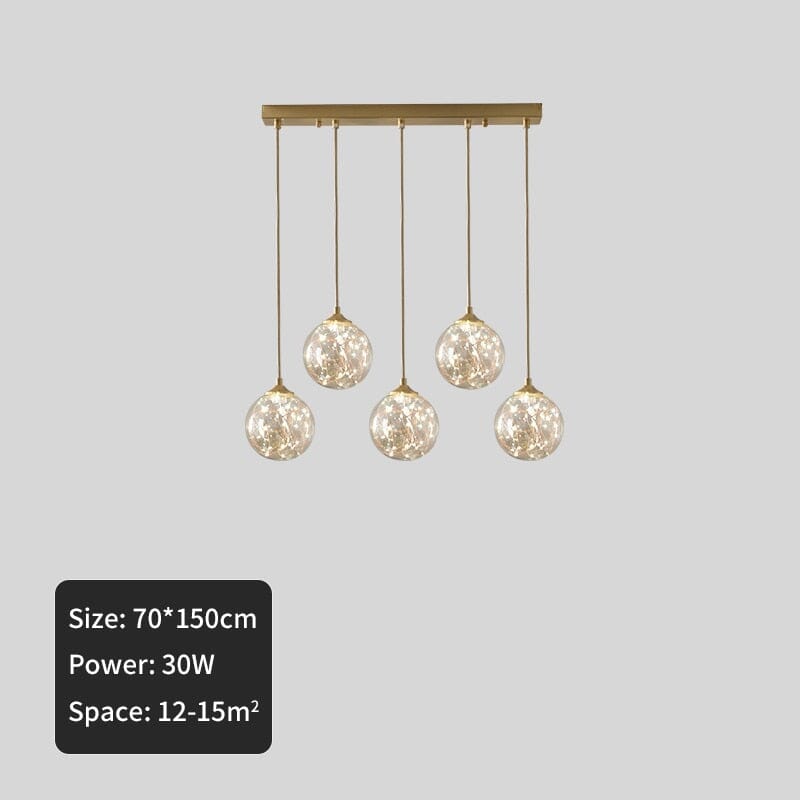 Eloria Nordic Glass Ball LED Pendant Light With Bubble Orbs