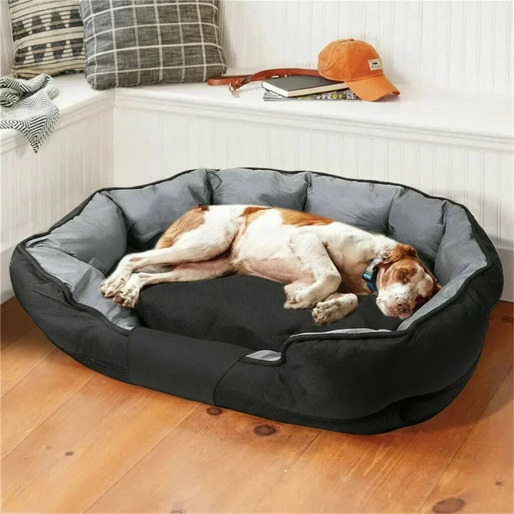 PawNest Cozy Washable Basket Dog Bed — Orthopedic Foam Support