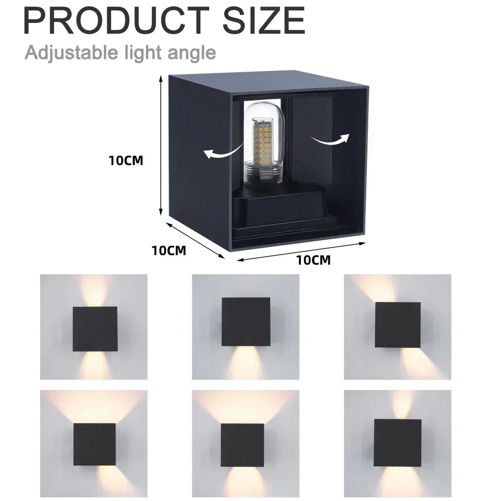 Applique murale LED moderne NovaGlow - Aluminium étanche IP65