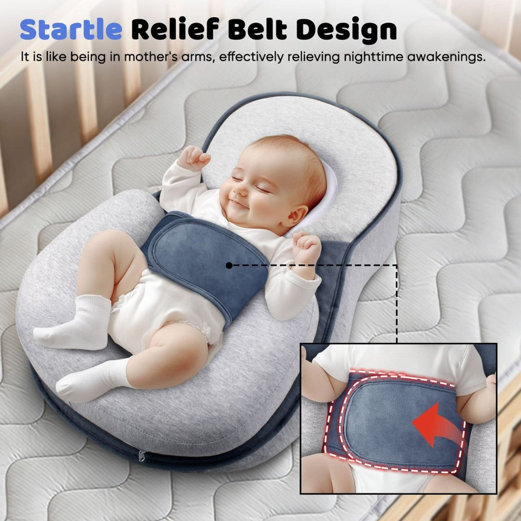 NurtureNest Ergonomic Baby Pillow — Curved Profile Positioning Cushion