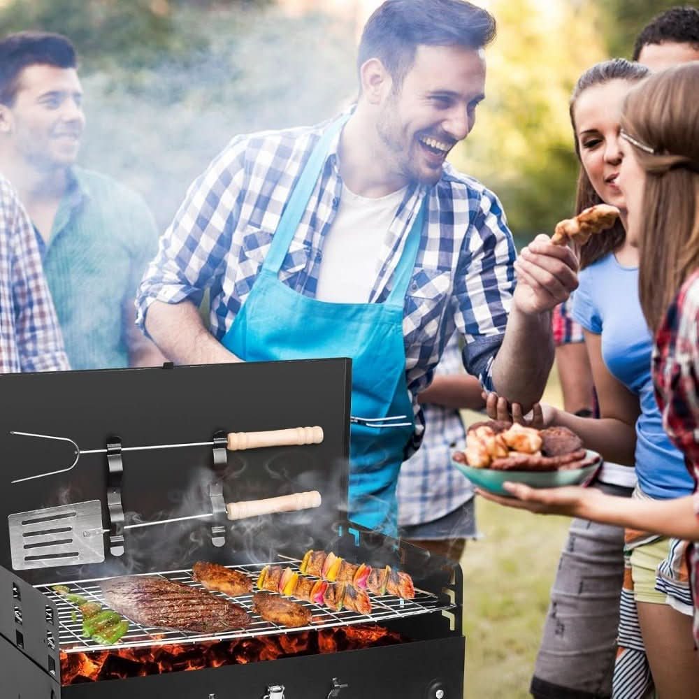 TrailPeak Fold Grill — sammenklappelig bærbar stålgrill til hjem og have