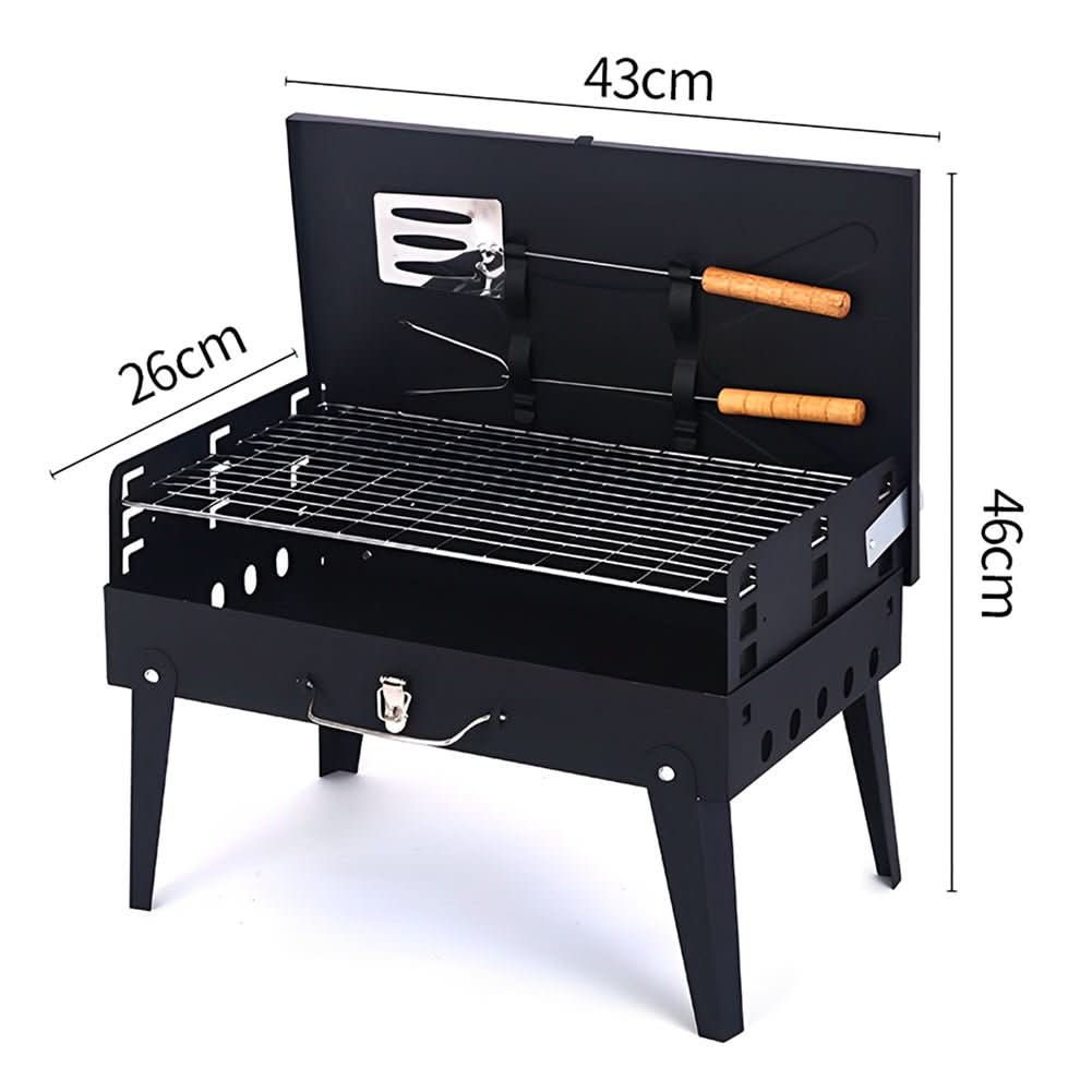 TrailPeak Fold Grill — sammenklappelig bærbar stålgrill til hjem og have