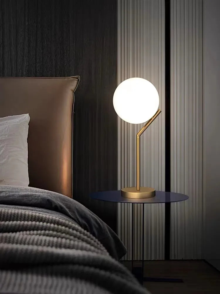 Aurelia Italian-Inspired Gold Glass Ball Table Lamp