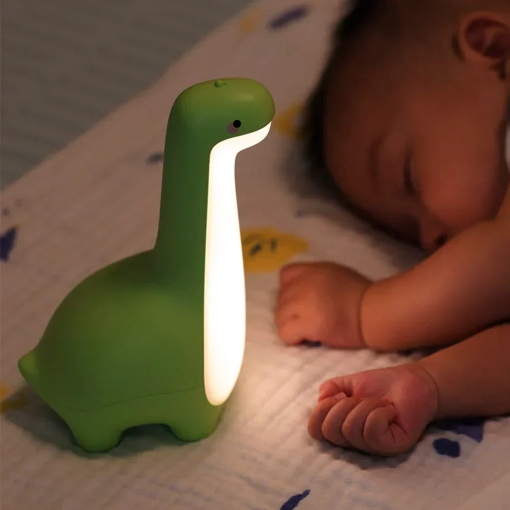 Veioză de noapte drăguță cu dinozaur — design imaginativ, lumină difuză