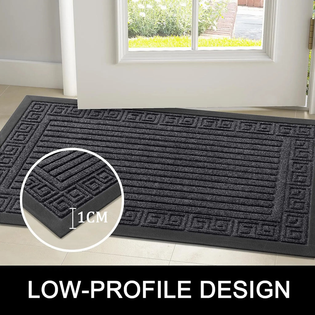 Architectural Ribbed Border Entry Rug | Ventumra