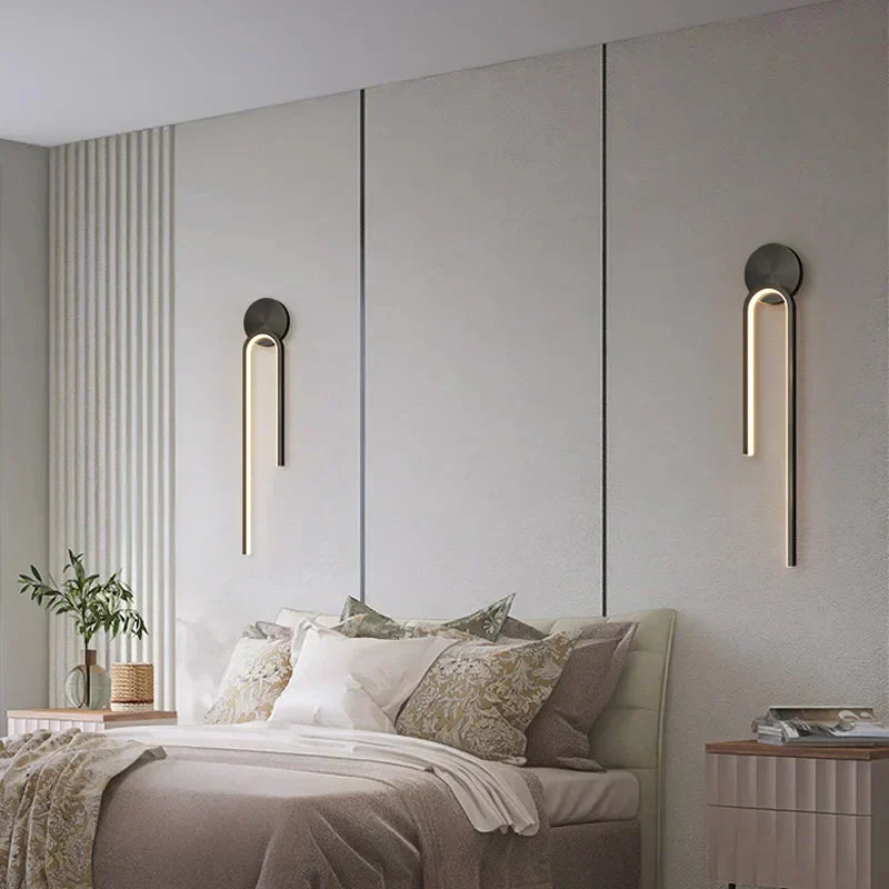 Aurelia Noir Gold LED Wall Lamp For Modern Spaces And Homes
