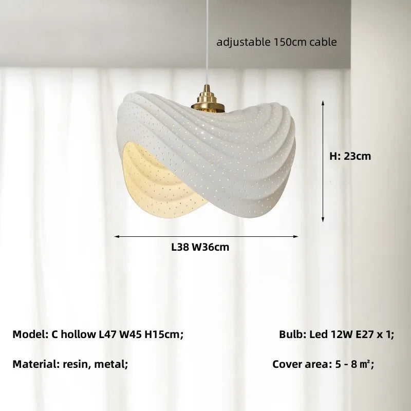 SylvaLumen Resin LED Pendant Light In Wabi Sabi Style Dimmable