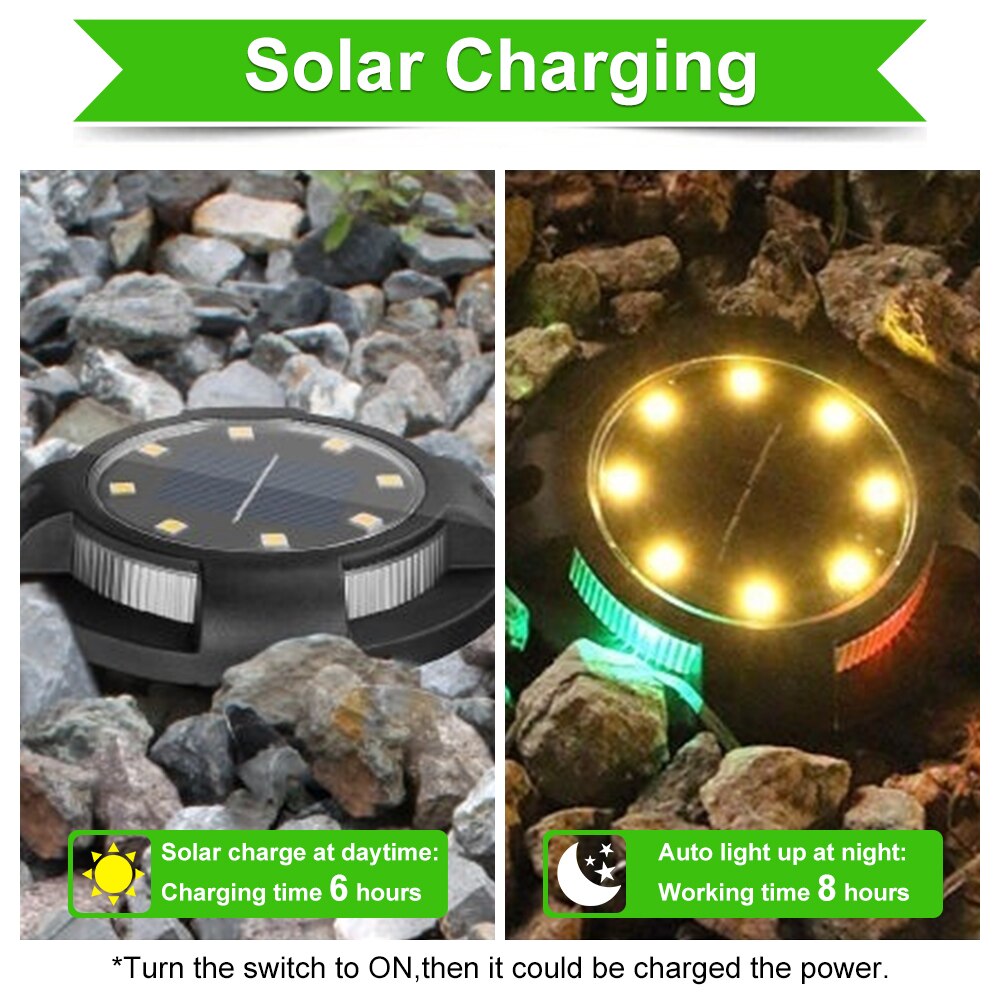 LuminaGard Solar Garden Lights — 12 LED Color-Changing Spotlights