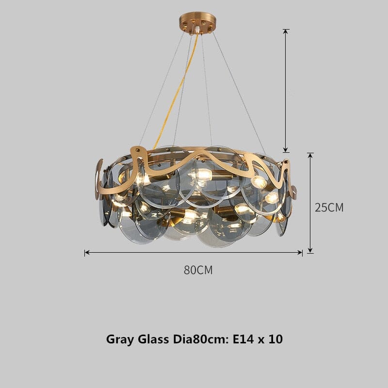 Cirrus Cloud Pendant Light with Gold Glass Lampshade