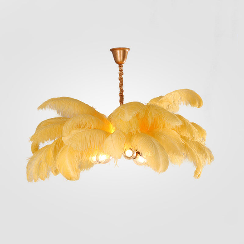 O'Moore Nordic Luxury Pendant Light, Brass/Feather | ventumra