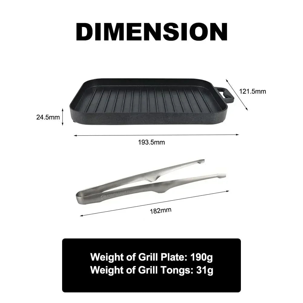 TrailForge Portable Mini Grill Plate Set — Outdoor Cooking Kit
